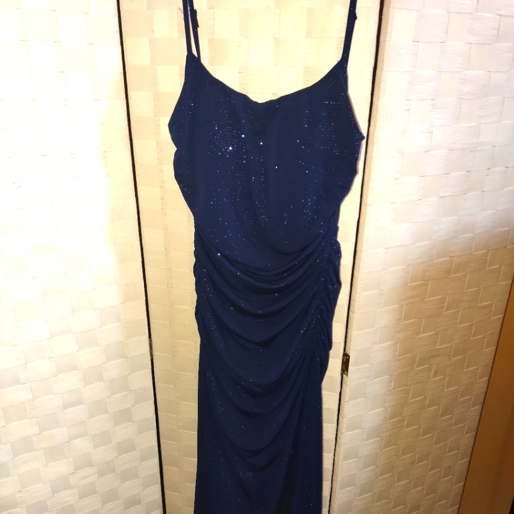 Windsor Formal Sequined Navy Blue dress Size L